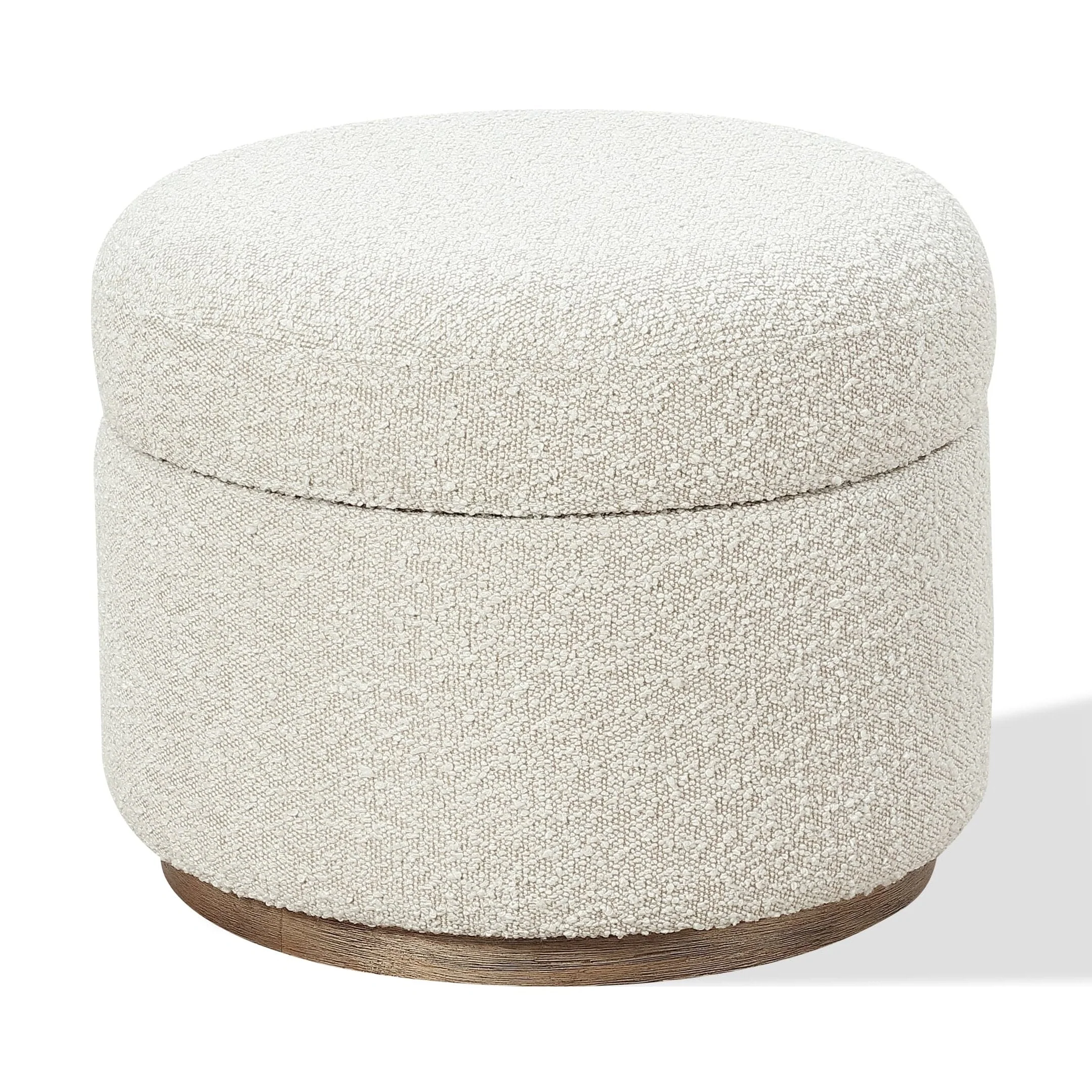 High-Quality Sorena Upholstered Storage Ottoman – Ricotta Bouclé High-End