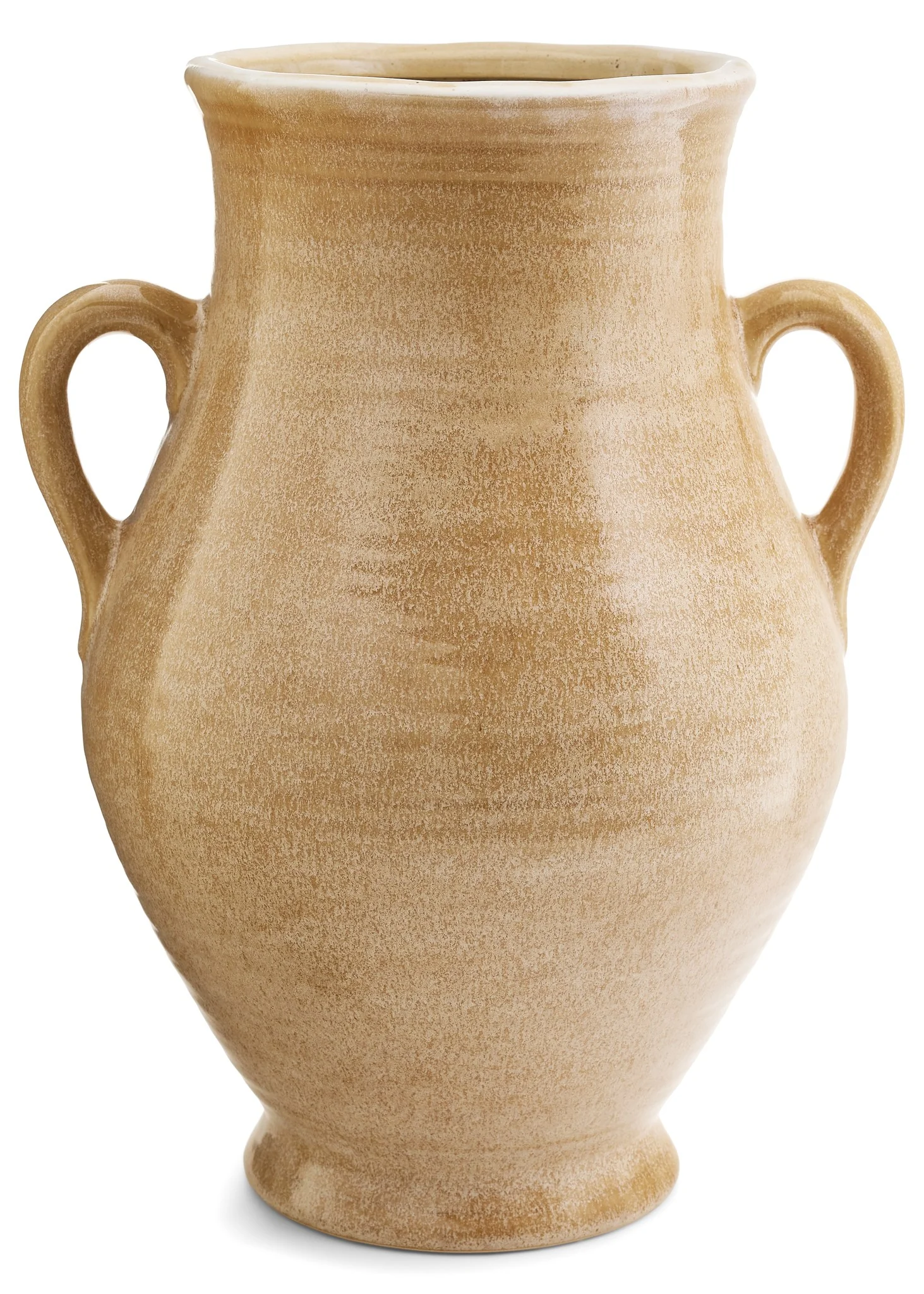 Minimalist Vase Ceramic W Handles Dark Beige Powerful