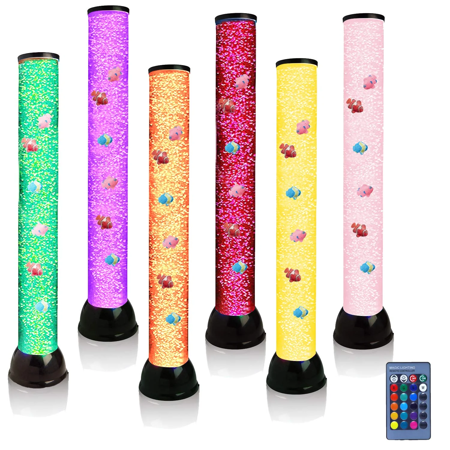 Exclusive Lightahead Extra Large 32-Inch LED Bubble Fish Tube – 7 Color Light Effects Sensory Lamp Clean
