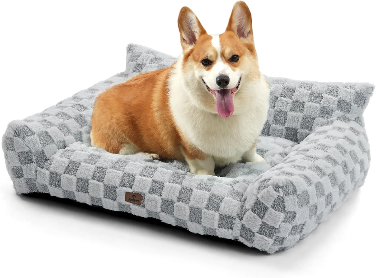 Smart Large Dog Bed Sofa Fluffy Pet Bed for Medium and Large Dogs Supportive Dog Couch Sofa for Dogs Pet Sofas with Washable Cover Non-Slip 38 inch Grey Certified
