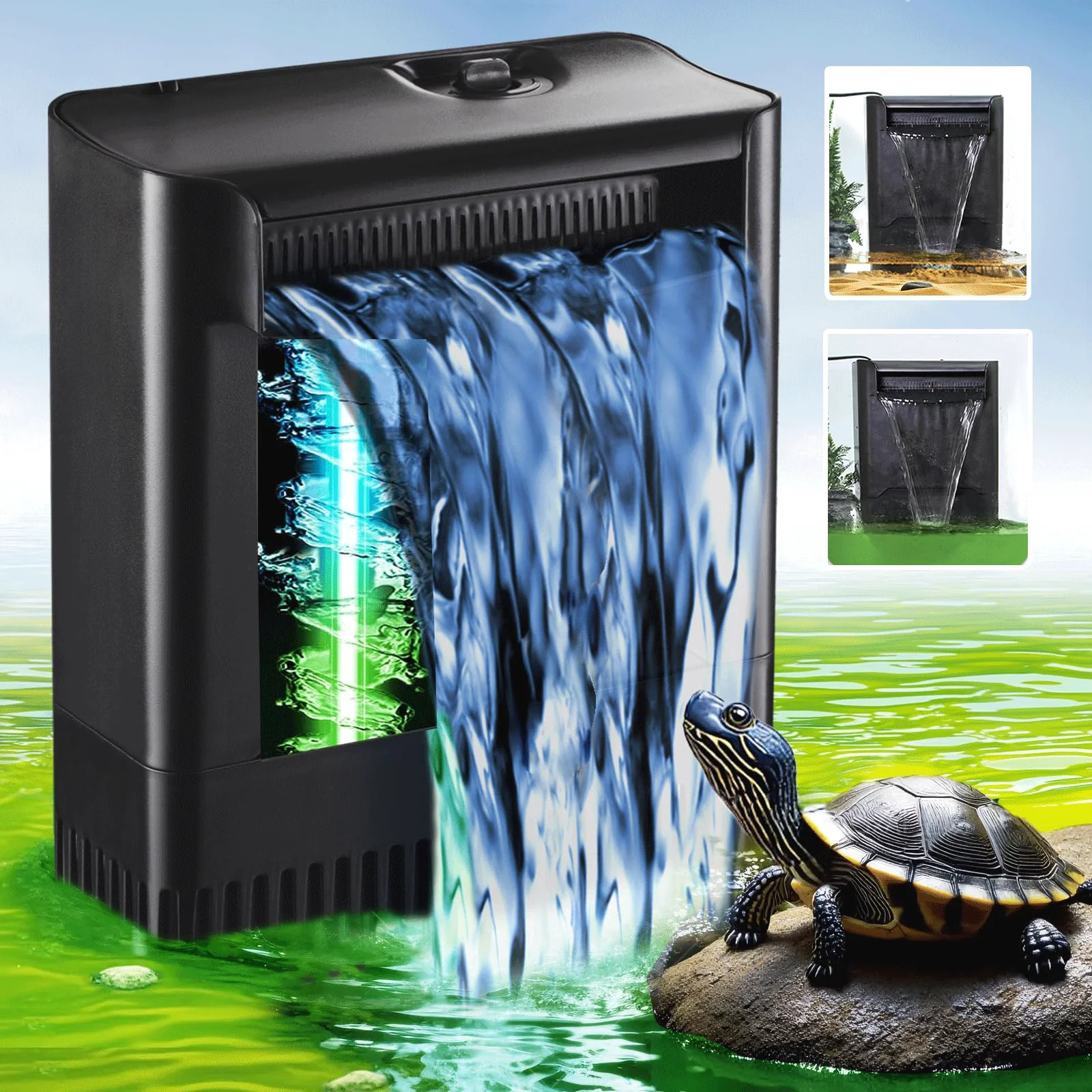 Excellent Tararium Turtle Tank Filter UV-ery for 55-155 Gallon Tanks – Clear Water Odor Reduction Powerful