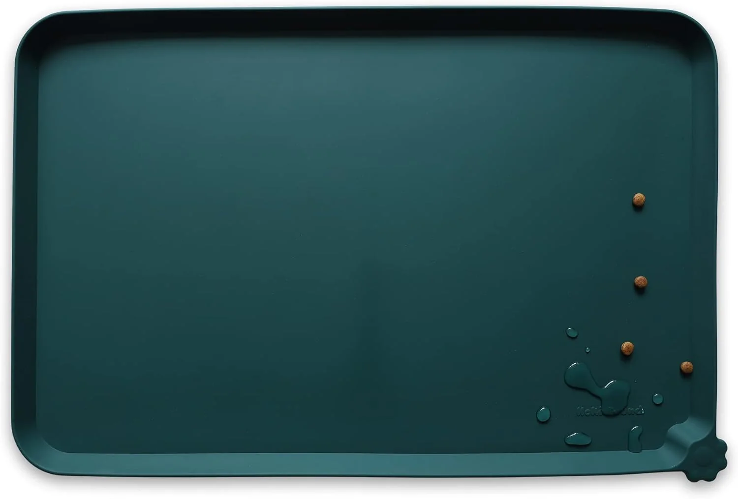 Luxury Hoki Found L Silicone Non Slip Pet Food Mats - Tray for Dogs Cats - Waterproof Dog Cat Bowl Mats - Suitable for Carpet - Dark Cedar Reliable
