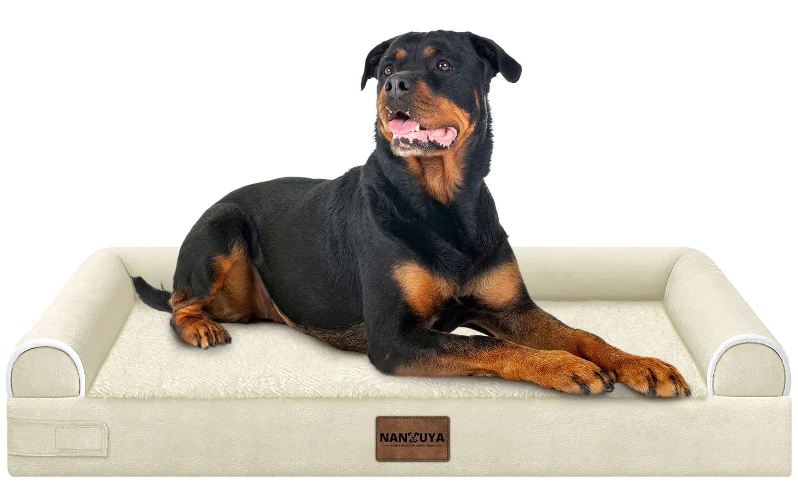 Environmentally Friendly NANUYA Large Dog Bed Orthopedic Washable XXL Egg Crate Foam Beige Pure
