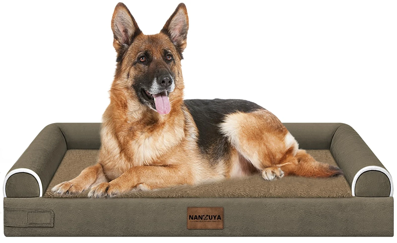 Pure NANUYA Large Dog Bed Orthopedic Washable Extra Large Egg Crate Foam Bedding with Waterproof Removable Cover – Brown Practical