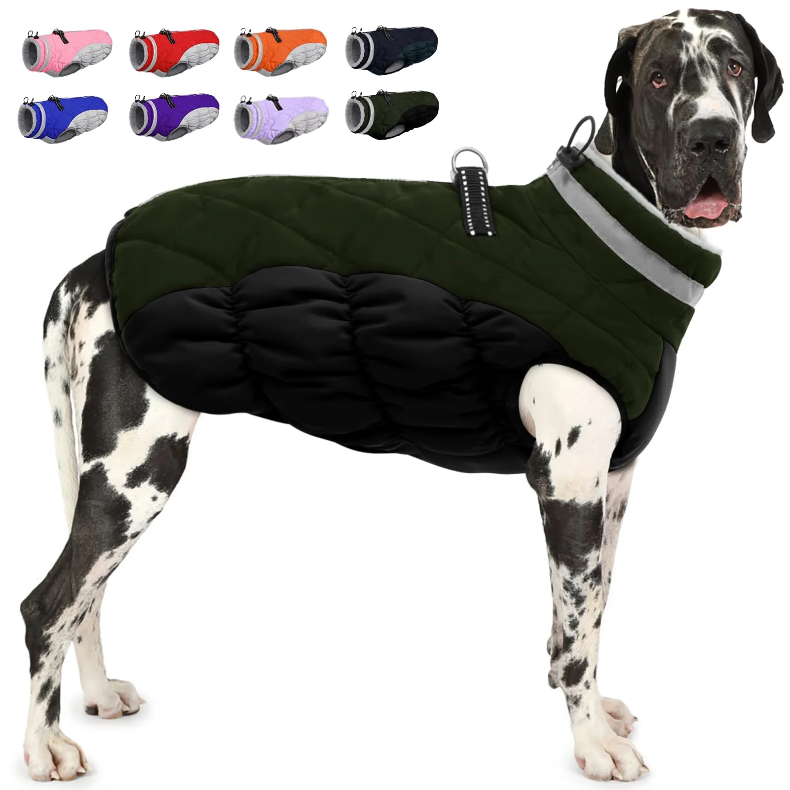 High-Performance AOFITEE Warm Winter Dog Coat for Large Dogs Harness Built-In Reflective Waterproof Clean