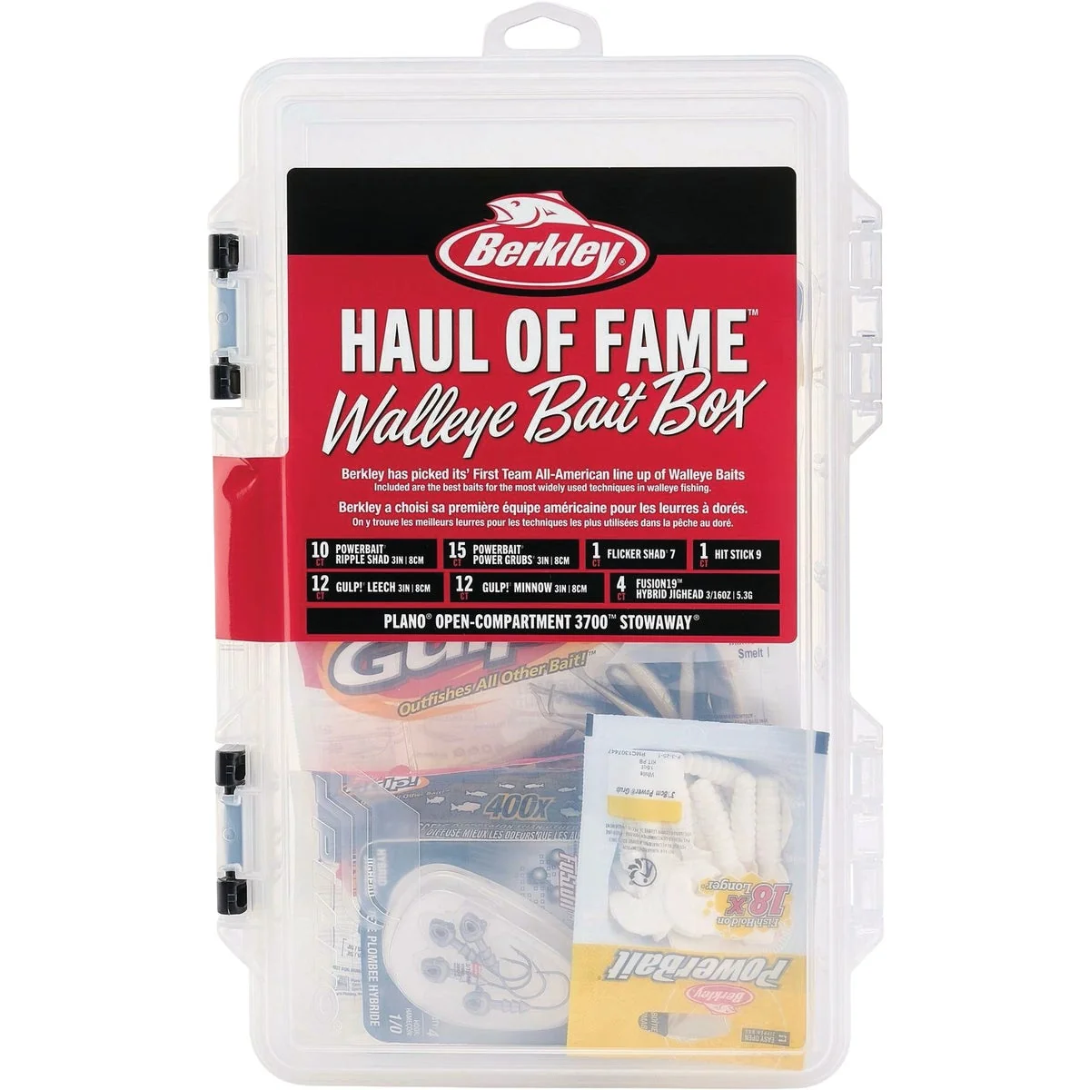 Authentic Berkley Haul of Fame Walleye Bait Kit 56-Piece Secure