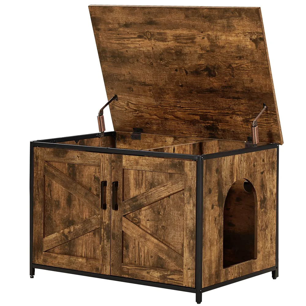 Environmentally Friendly unipaws Top Opening Cat Litter Box Enclosure XL Hidden Litter Box Furniture for Large Cats Breathable