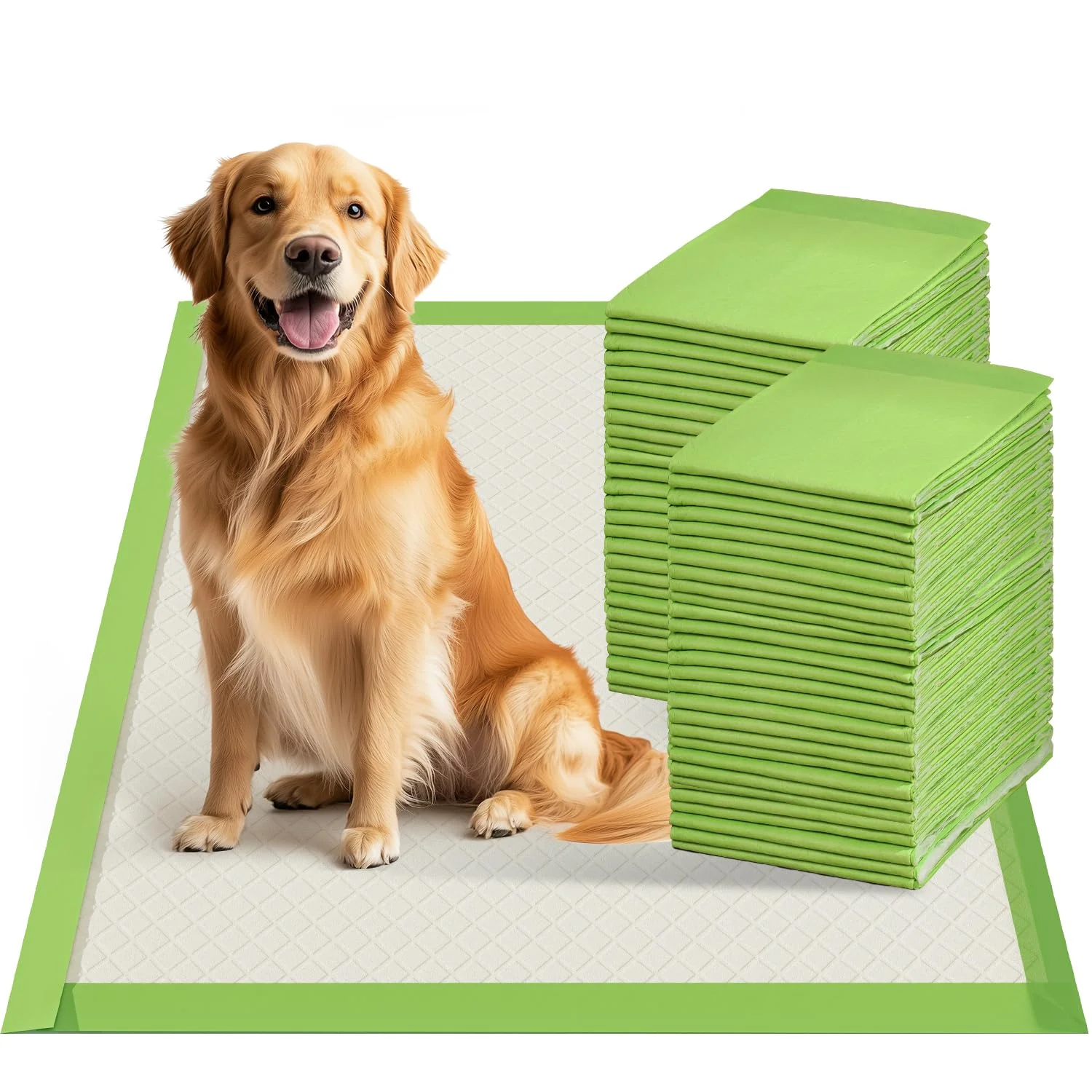 Natural Gardner Pet Extra Large Dog Pee Pads 28x34 — Eco Green 100 Count Pure