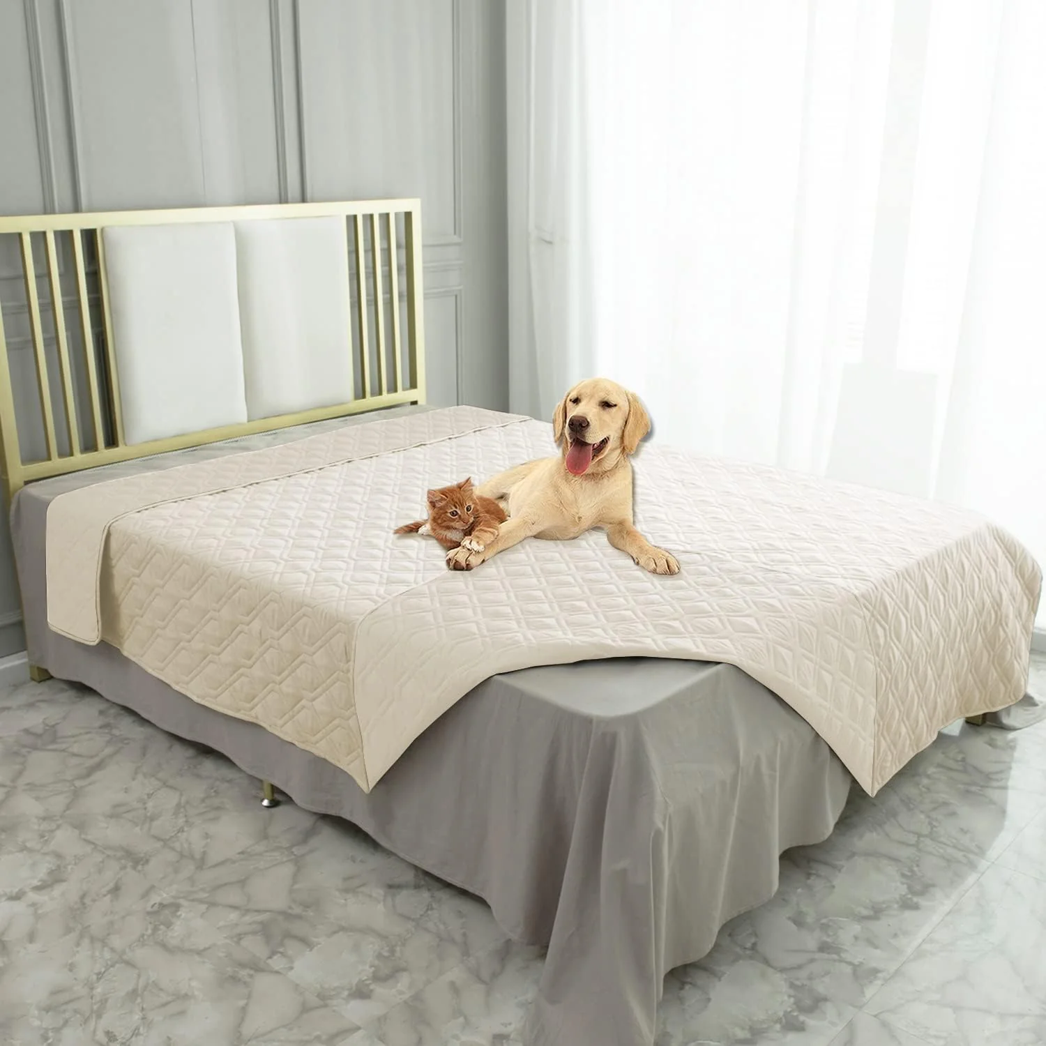 Sustainable Ameritex Waterproof Blanket Reversible Dog Bed Cover Pet Blanket for Furniture Bed Couch Sofa Exclusive