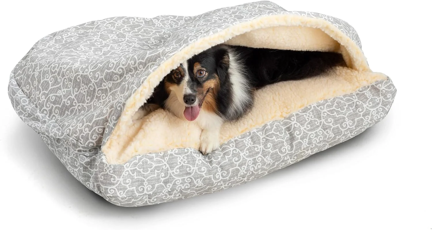 Carefully Designed Snoozer Pet Products Luxury Rectangle Cozy Cave Wag Collection Small Ramey Gray Sophisticated
