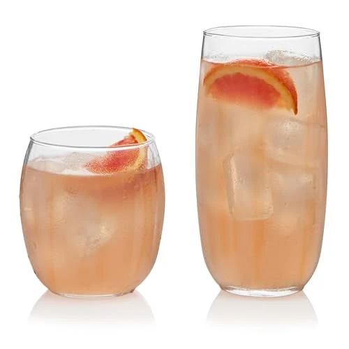 Convenient Samba Rocks and Tumbler Glass Cups Set of 16 Comfortable