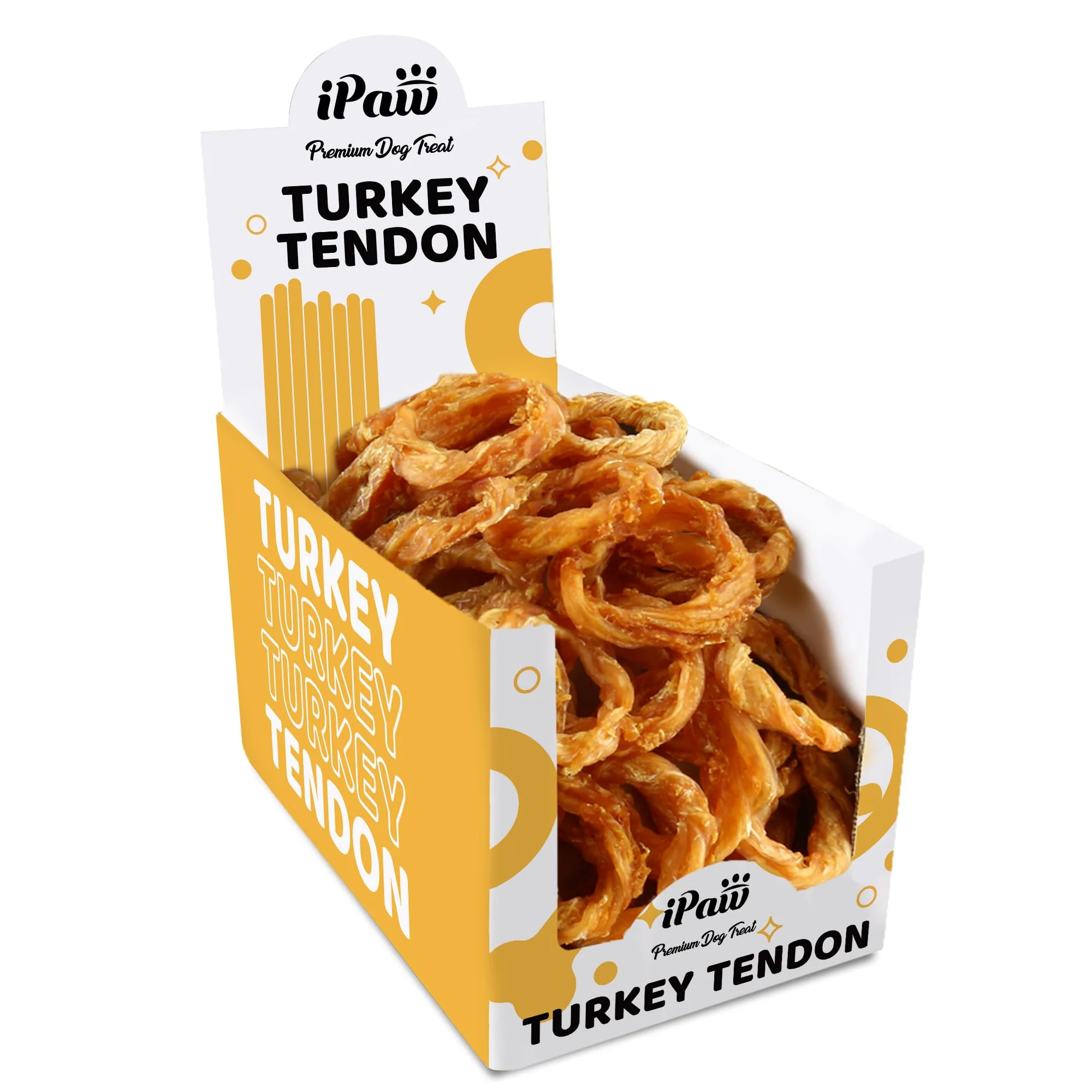 Fine iPaw Turkey Tendon for Dogs Ring Small - 40 Pcs Bulk Pack USA-Sourced Hypoallergenic Trendy