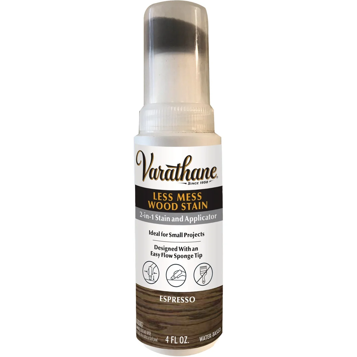 Carefully Designed Varathane Less Mess Espresso Water-Based Interior Wood Stain 4 Oz. Optimized