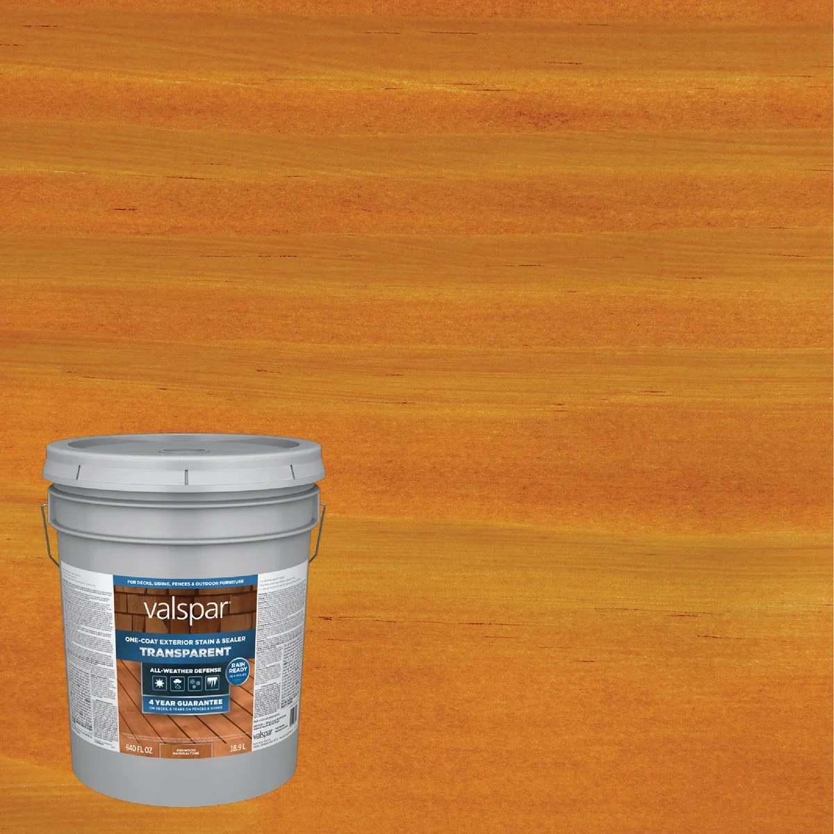 Crafted Valspar Transparent Deck Stain Redwood Natural Tone 5 Gal. Sophisticated