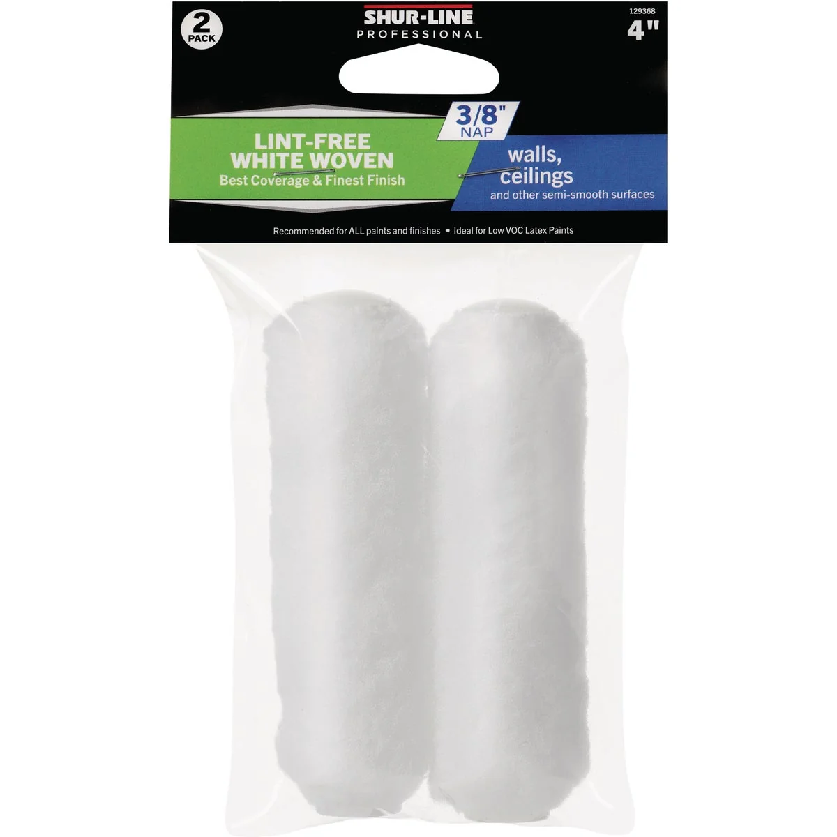 Long-Lasting Shur-Line 4 In. x 3 8 In. Mini Woven Roller Cover 2-Pack Practical