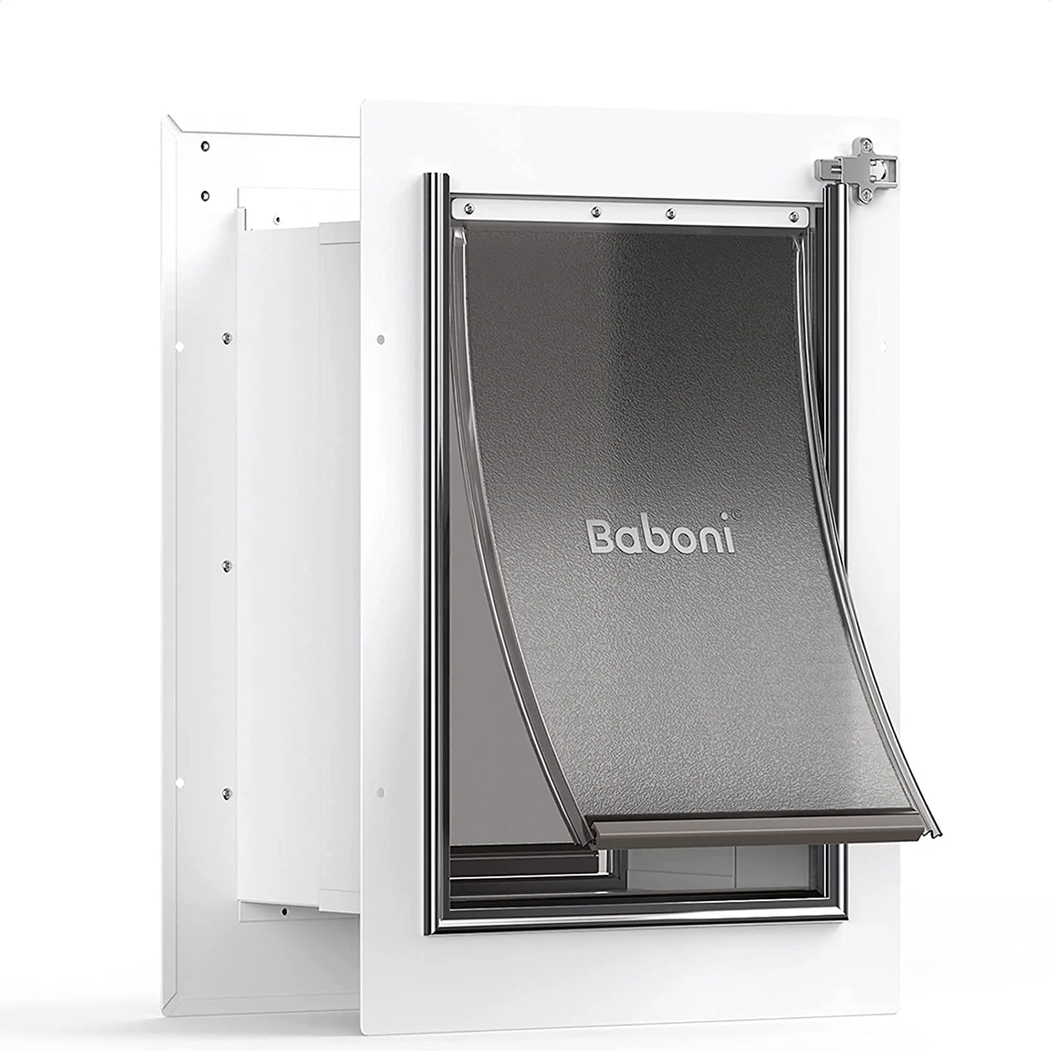 Relaxed Baboni Pet Door for Wall Steel Frame Telescoping Tunnel Double Flap Pets Up to 40 lb Verified