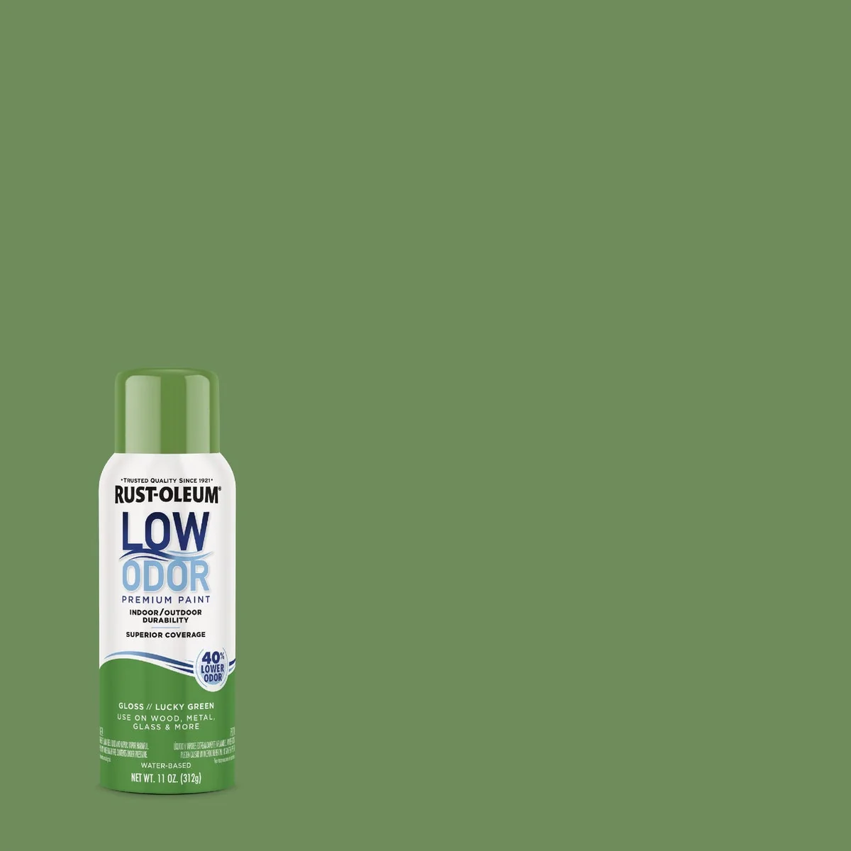 Unique Rust-Oleum Low Odor Water-Based 11 Oz. Gloss Spray Paint Lucky Green Lightweight