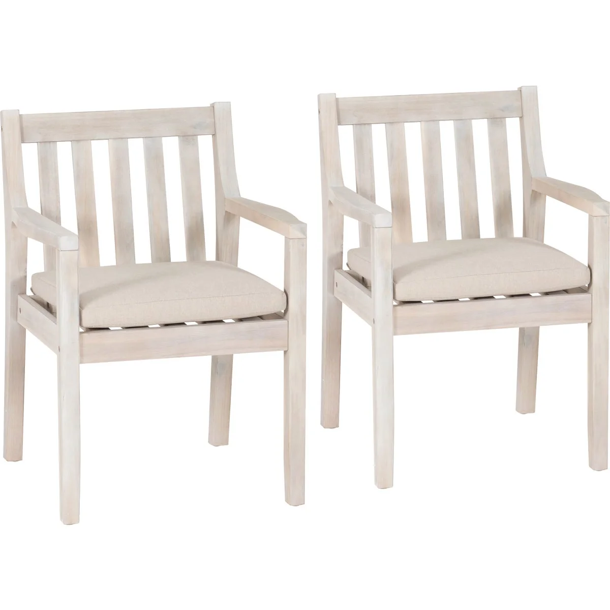 Refined Linon Svana Natural Acacia Wood Dining Arm Chair Set 2-Piece Practical
