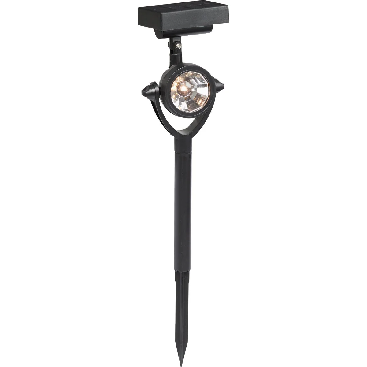 Environmentally Friendly Black 10 Lm. Solar Stake Light with Adjustable Solar Panel Effective
