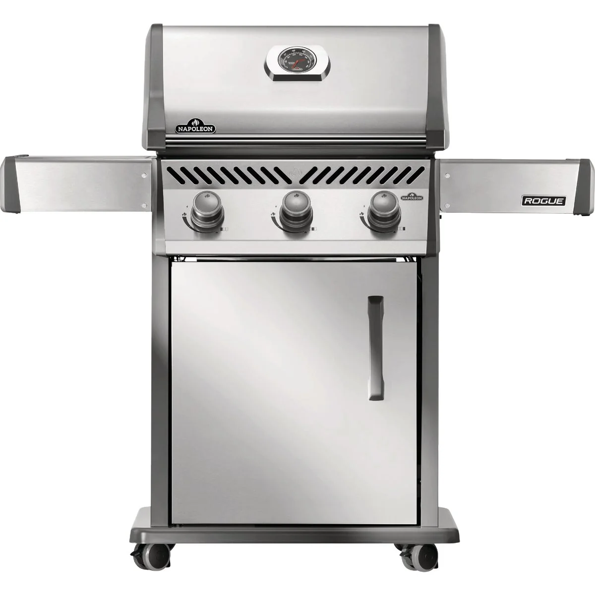 Modern Napoleon Rogue 425 3-Burner with Cast Iron Grids LP Gas Grill Stainless Steel Stylish