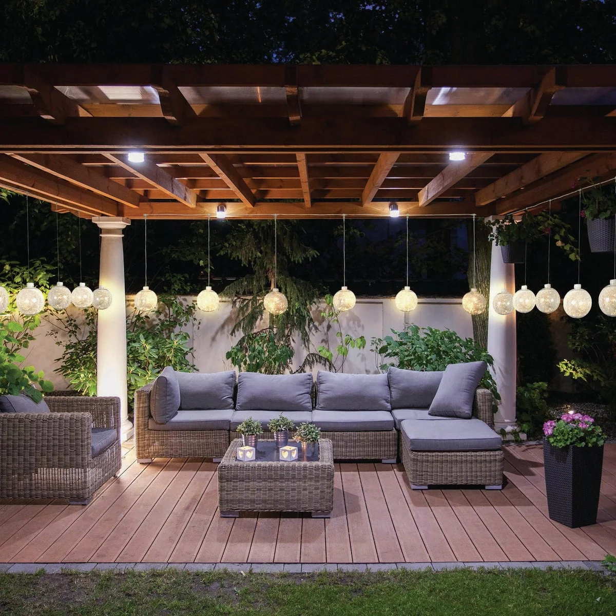 Natural Holiday Bright Lights Belle Luci 7.8 In. Warm White Hanging Globe Set 3-Piece Convenient