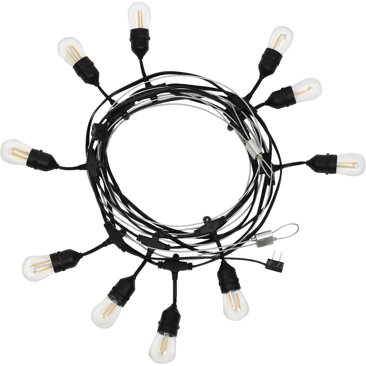 Minimalist Holiday Bright Lights Belle Luci 10-Bulb S14 Warm White Double Filament LED Patio Lights Sustainable