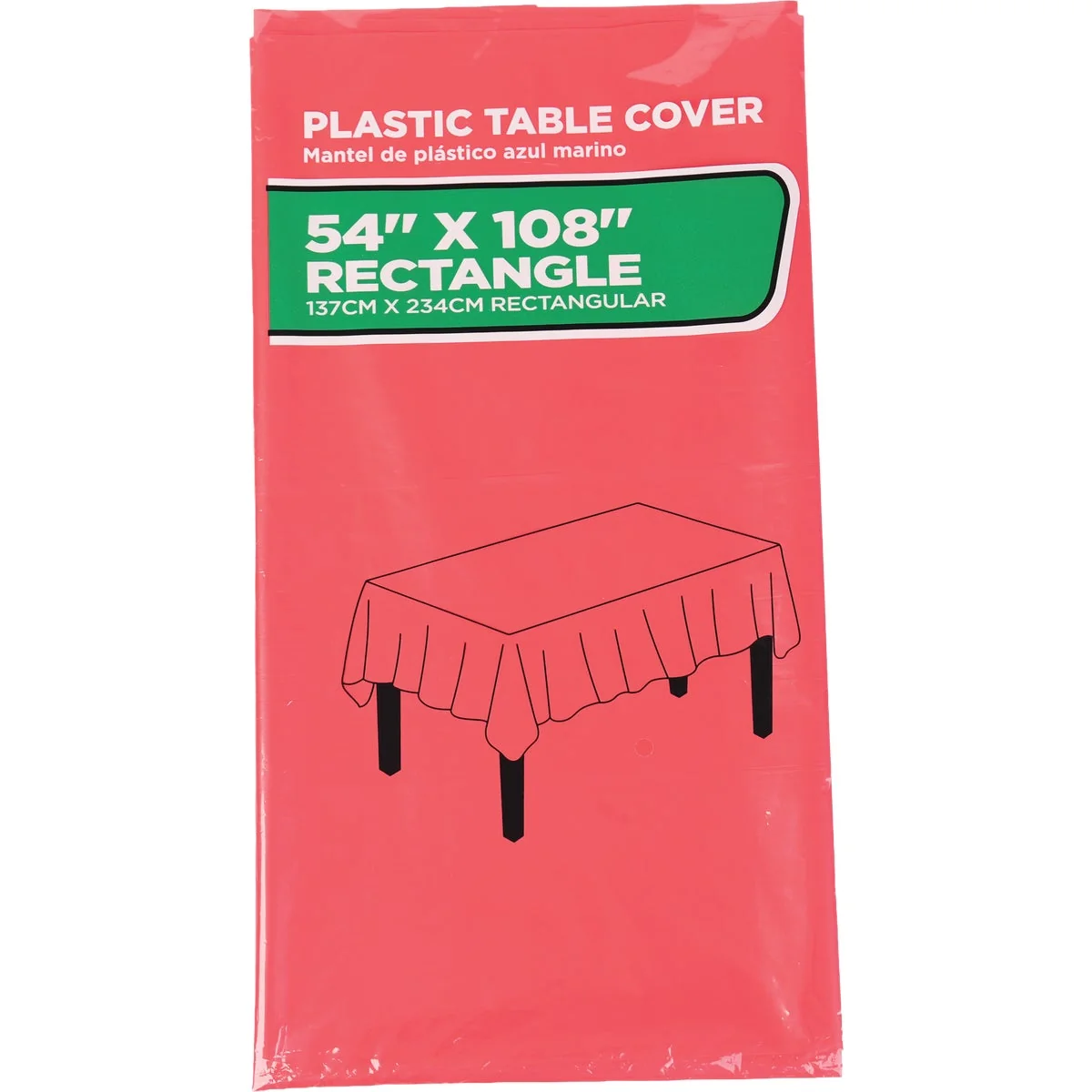 Relaxed 54 In. x 108 In. Red Rectangular Plastic Table Cover Modern