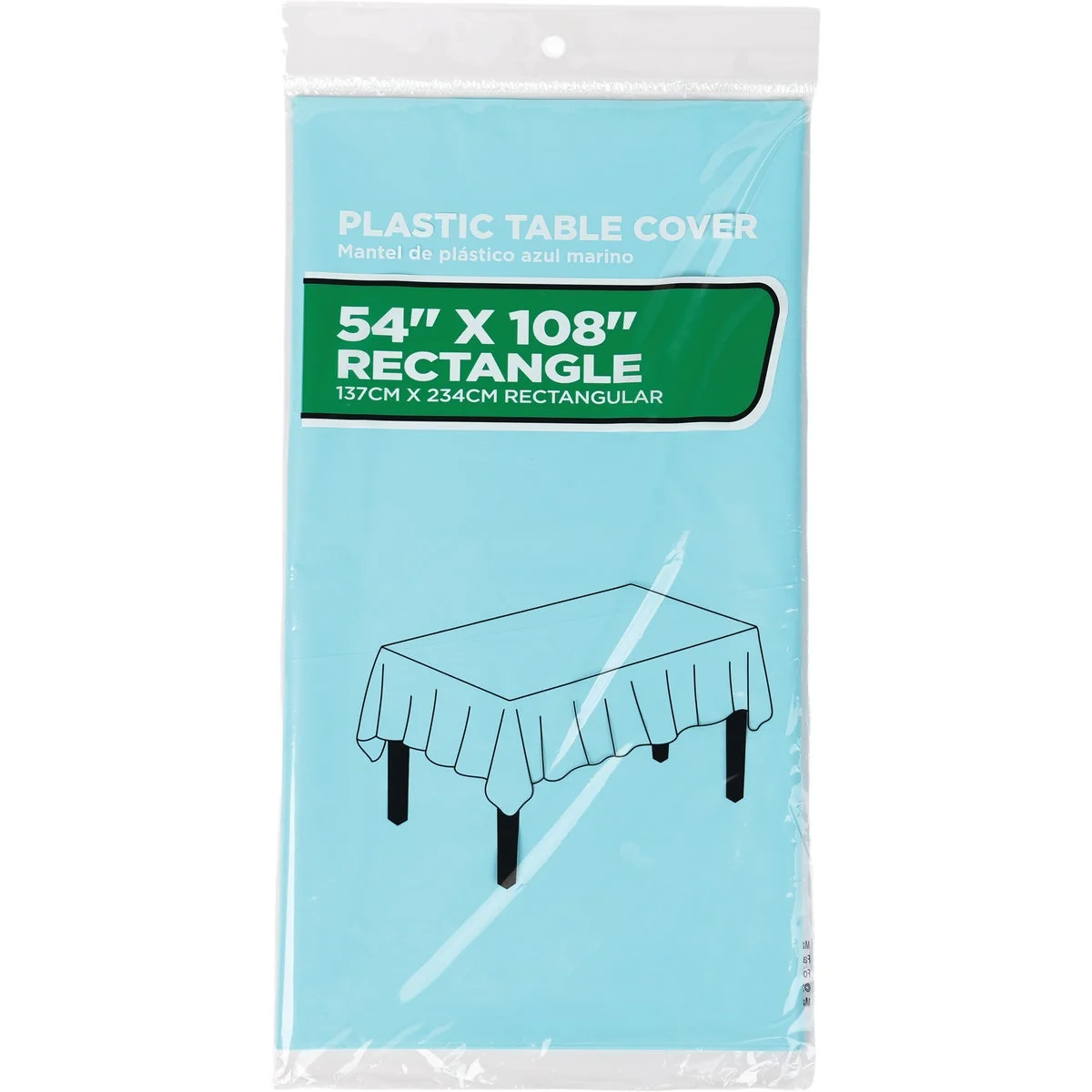 Optimized 54 In. x 108 In. Pastel Blue Rectangular Plastic Table Cover Long-Lasting