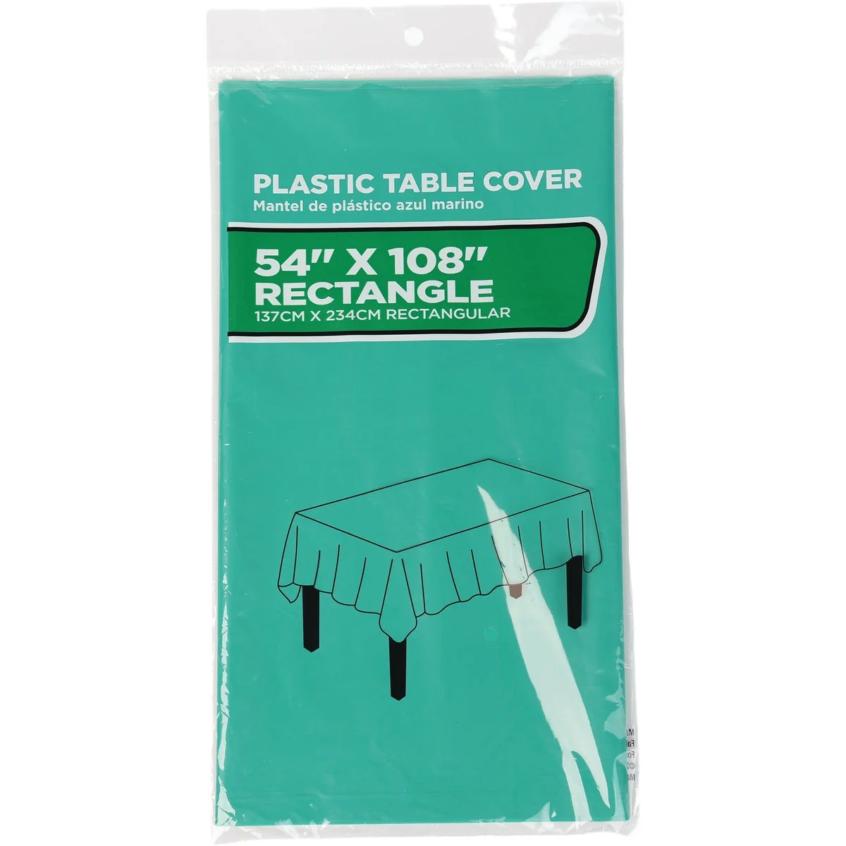 High-End 54 In. x 108 In. Emerald Green Rectangular Plastic Table Cover Specialty
