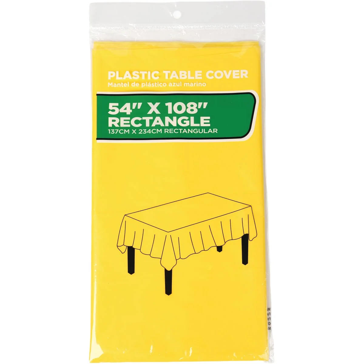 Reusable 54 In. x 108 In. Pastel Yellow Rectangular Plastic Table Cover Expertly Made