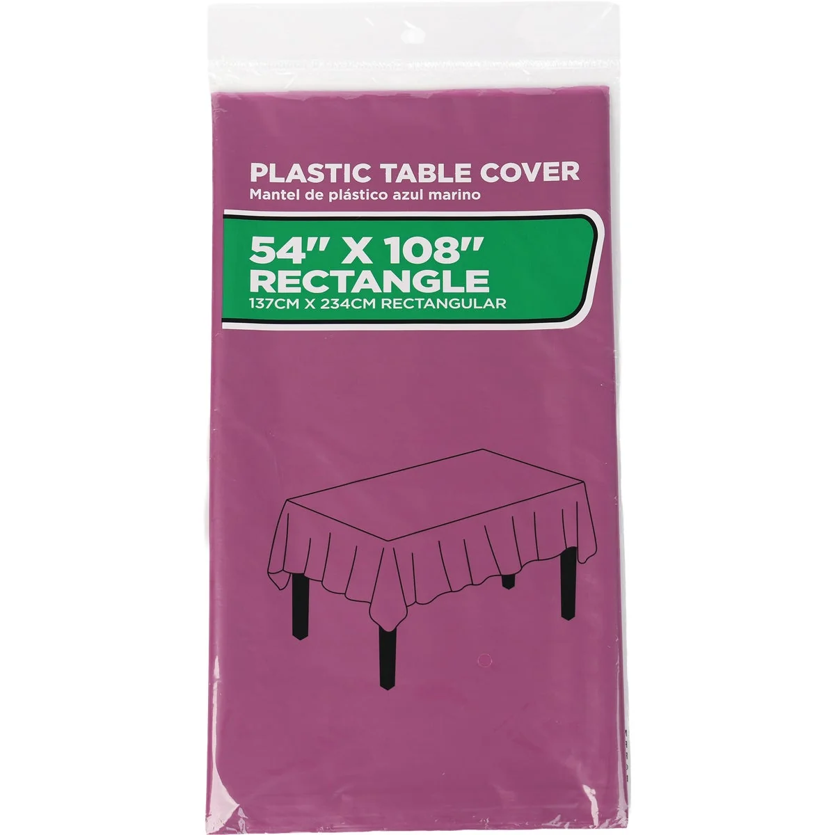Pure 54 In. x 108 In. Burgundy Rectangular Plastic Table Cover Genuine
