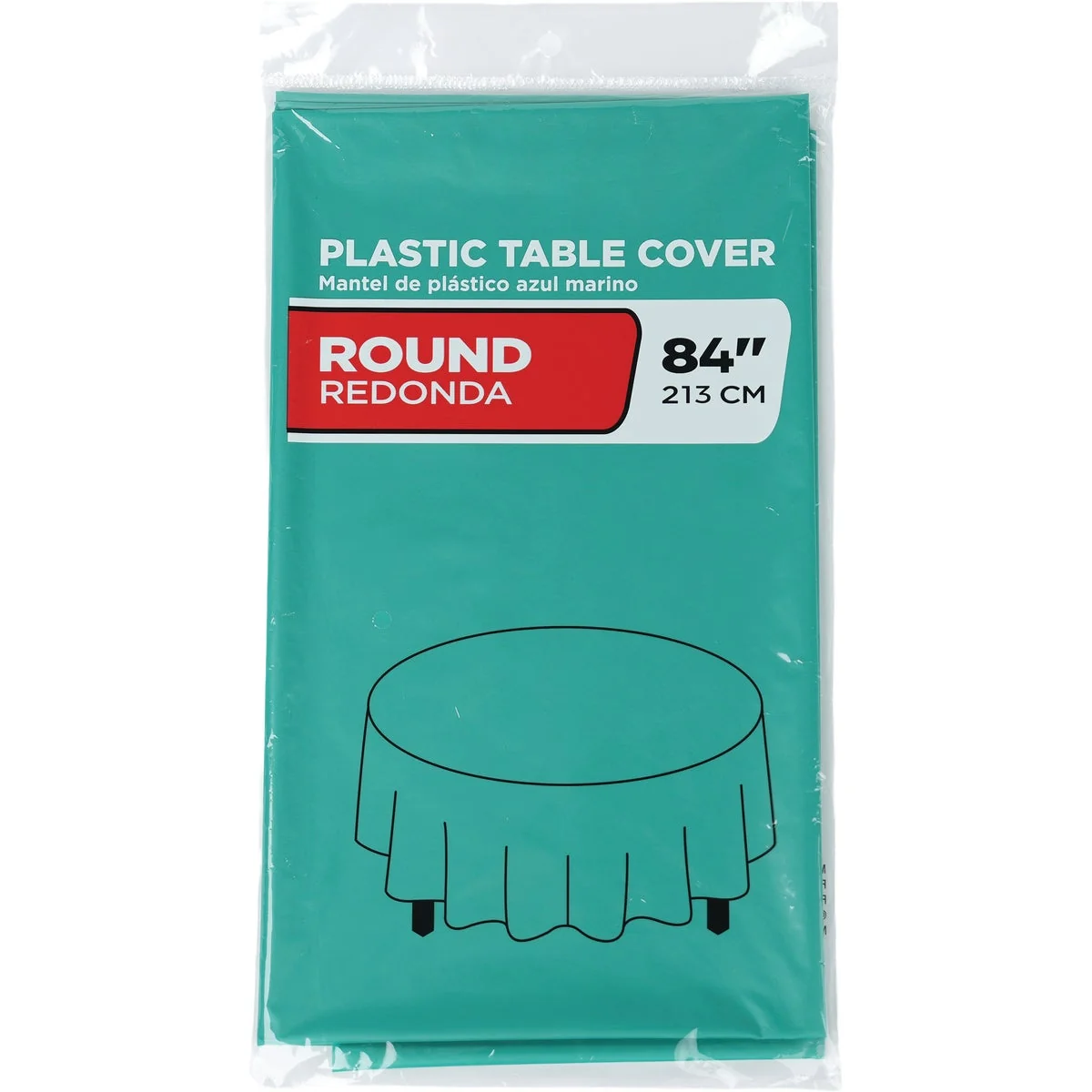 Natural 84 In. Emerald Green Round Plastic Table Cover Unique