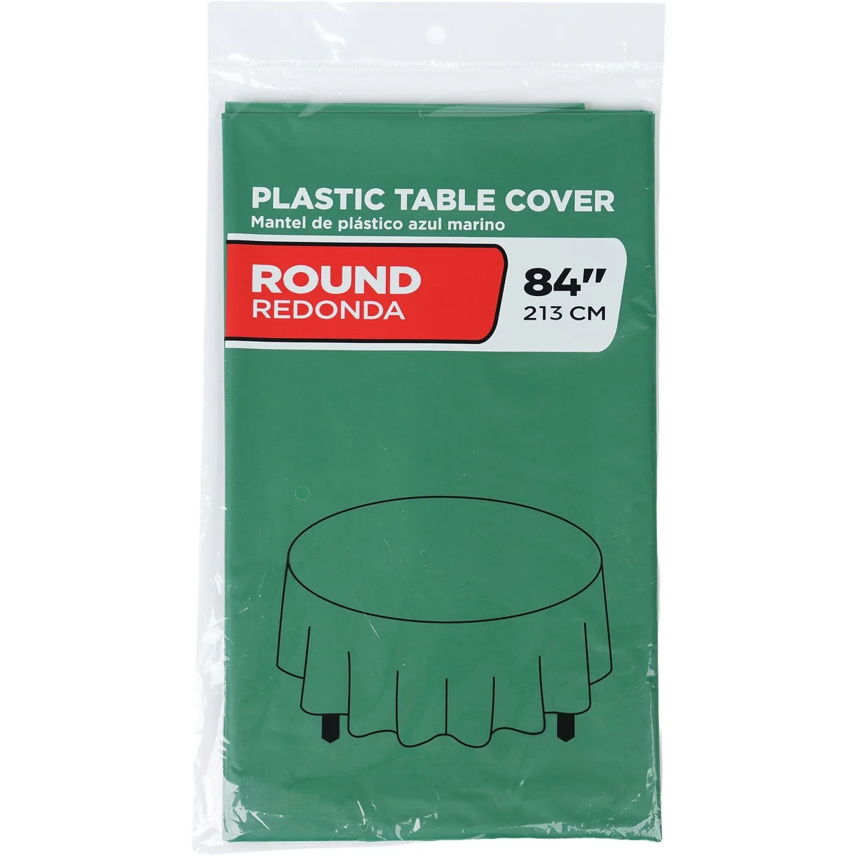 Powerful 84 In. Hunter Green Round Plastic Table Cover Expertly Made