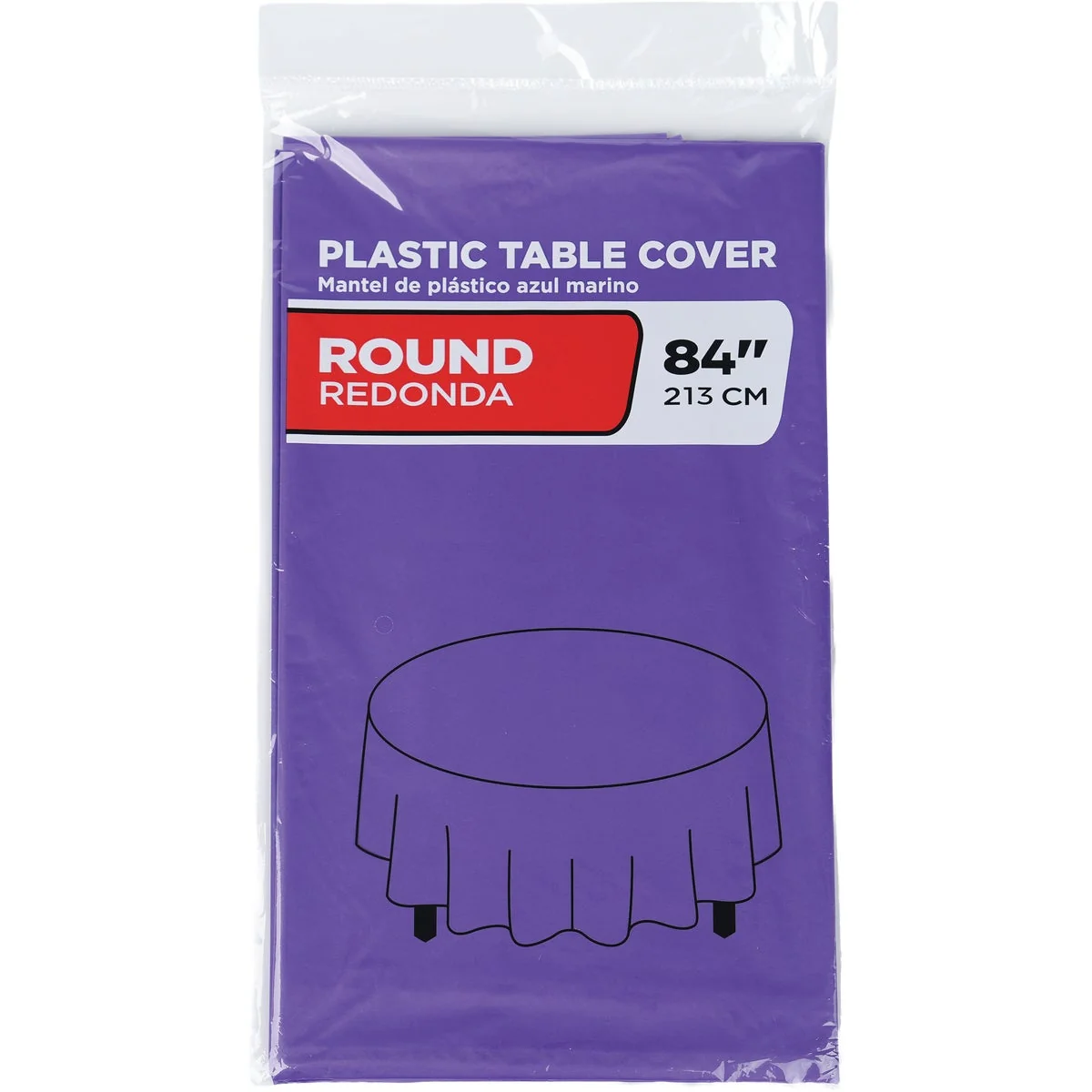 Recyclable 84 In. Purple Round Plastic Table Cover High-Performance