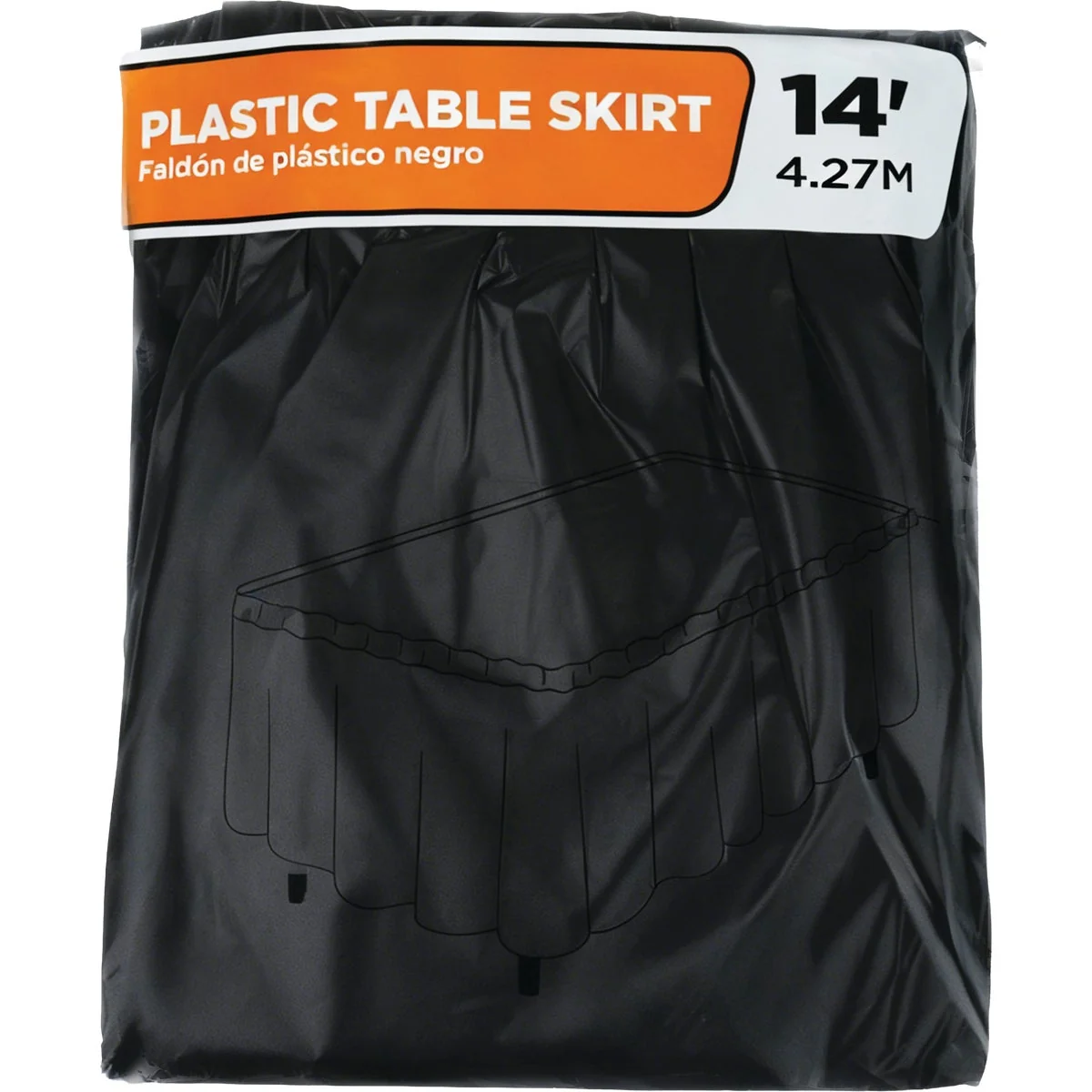 Proven 14 Ft. Black Plastic Table Skirt Comfortable