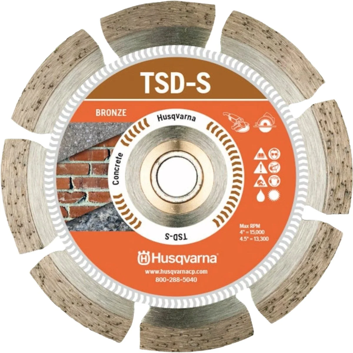 Green Husqvarna 10 In. Dri Disc Tacti-S Segmented Rim Diamond Blade Comfortable