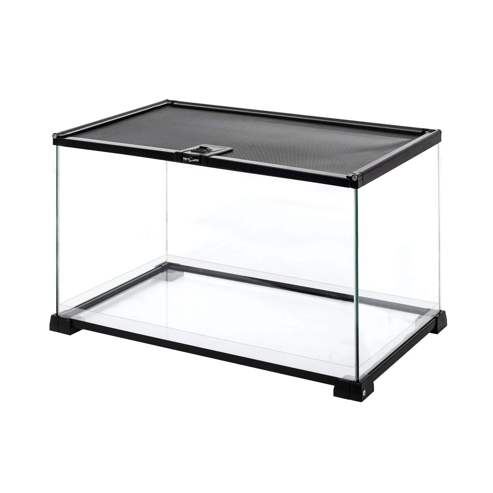 Exclusive REPTI ZOO Full Glass 15 Gallon Reptile Tank Top Screen Ventilation Safe-Lid Design Modern