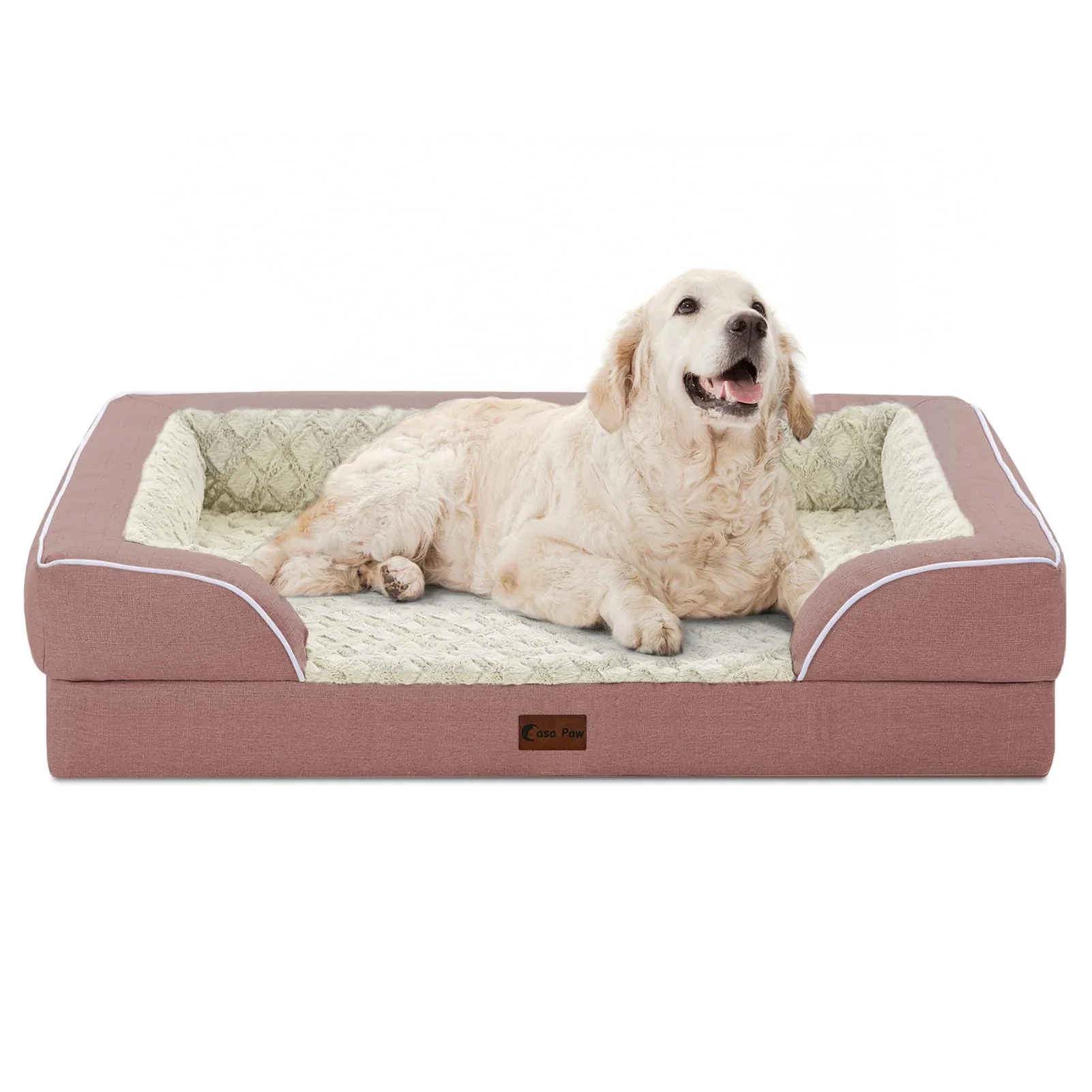 Detailed Casa Paw Orthopedic Dog Bed for Extra Large Dogs Waterproof Memory Foam XL Bed 42x30 in Pink Functional
