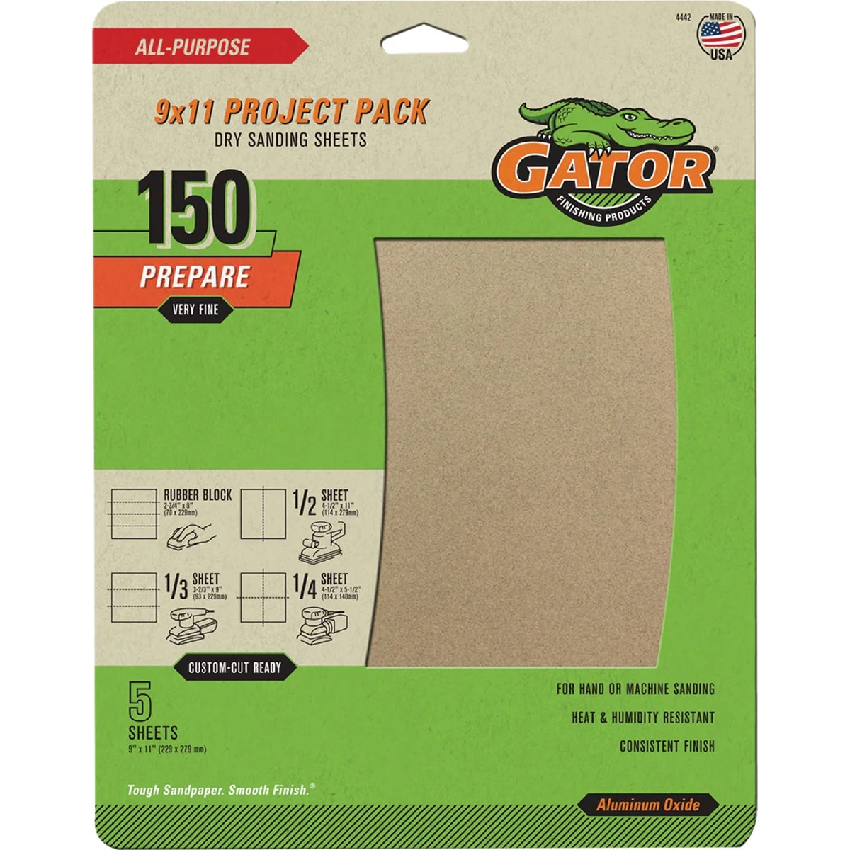 Next-Generation GatorGrit 9 In. x 11 In. Fine 150-Grit Sandpaper 5-Pack Outstanding