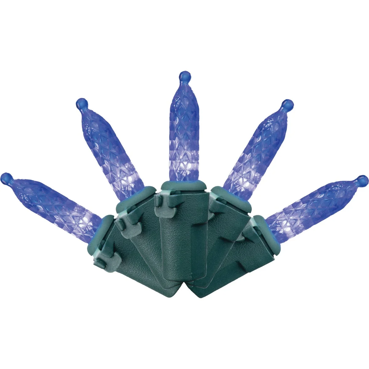 Expertly Made Holiday Bright Lights Vibrant Blue 100-Bulb M5 Mini PS Faceted String Light Set Superior