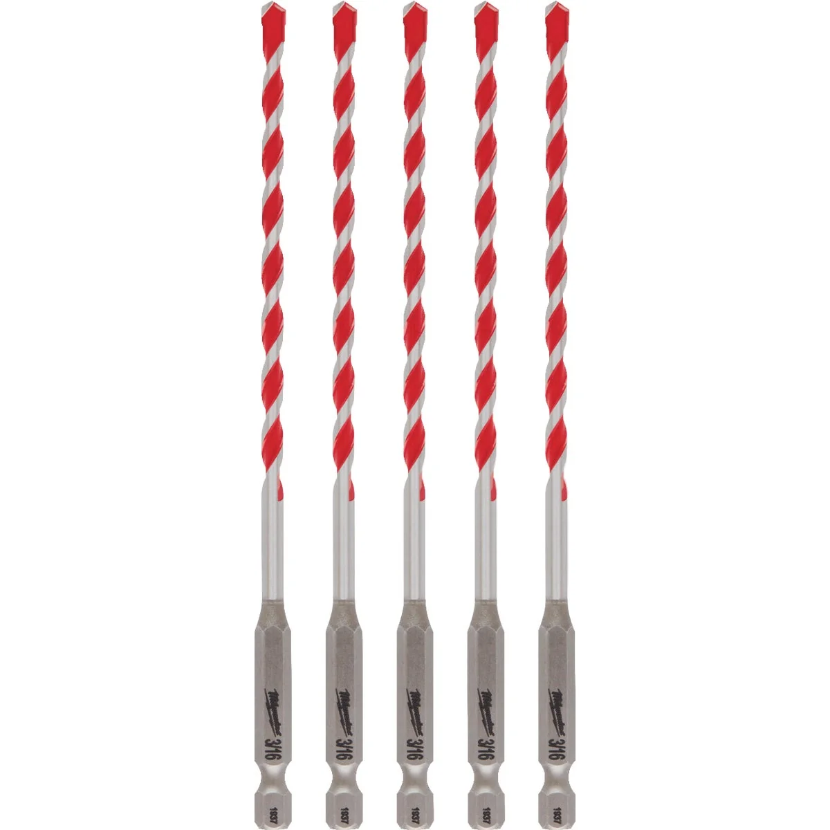 Natural Milwaukee SHOCKWAVE 3 16 In. x 4 In. x 6 In. Impact Duty Carbide Hammer Drill Bits 5-Pack Certified