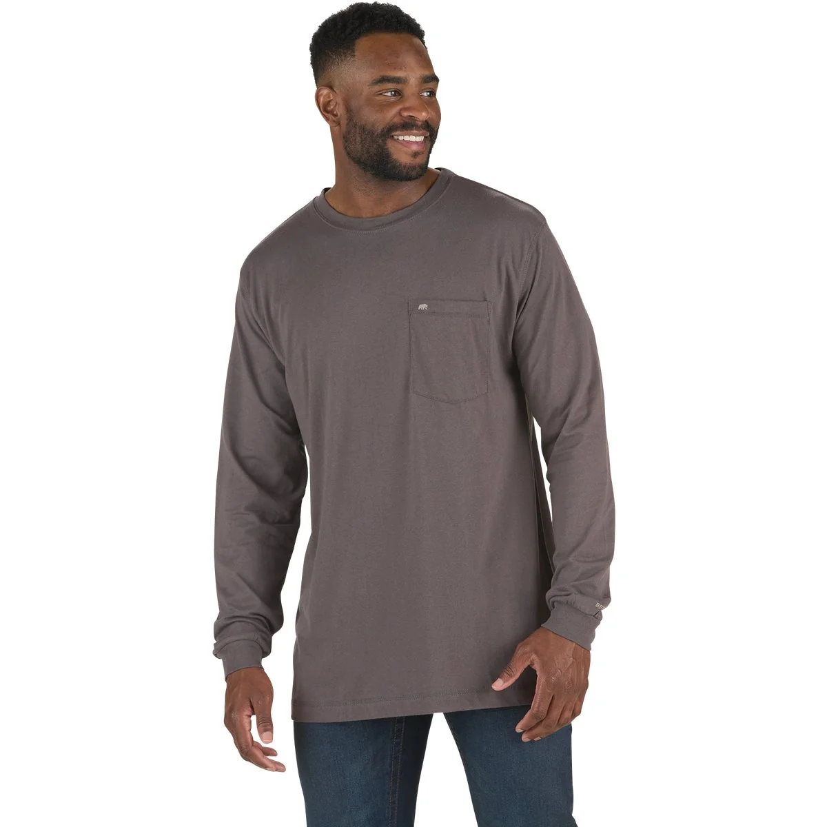Relaxed Berne Performance Men's 2XL Slate Gray Long Sleeve Pocket T-Shirt Luxury