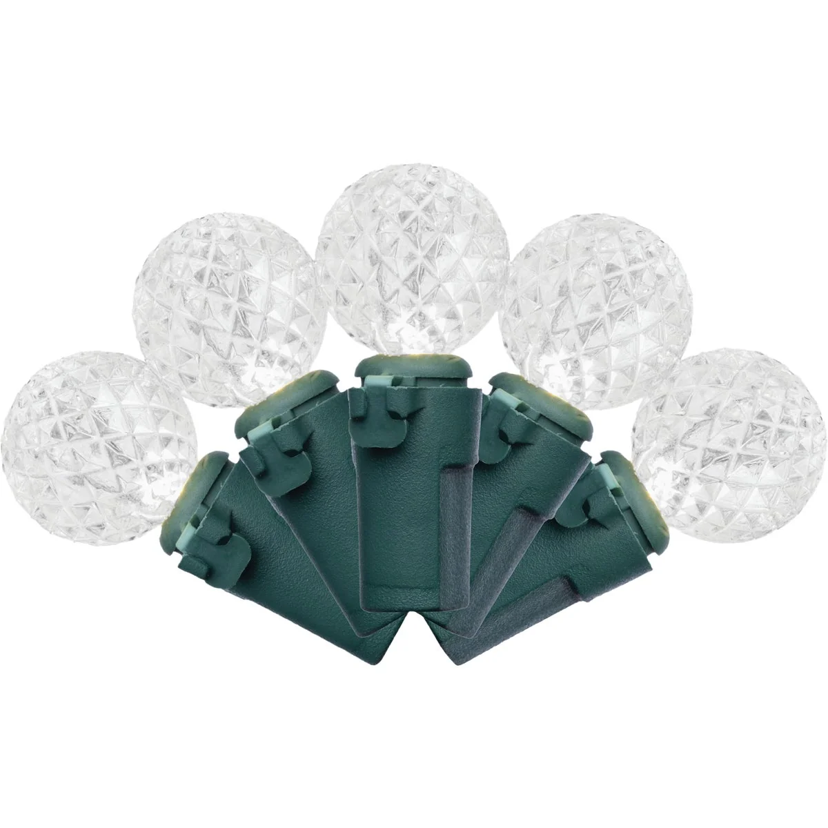 Quality Holiday Bright Lights Vibrant Pure White 100-Bulb G12 PS Faceted String Light Set Prestigious