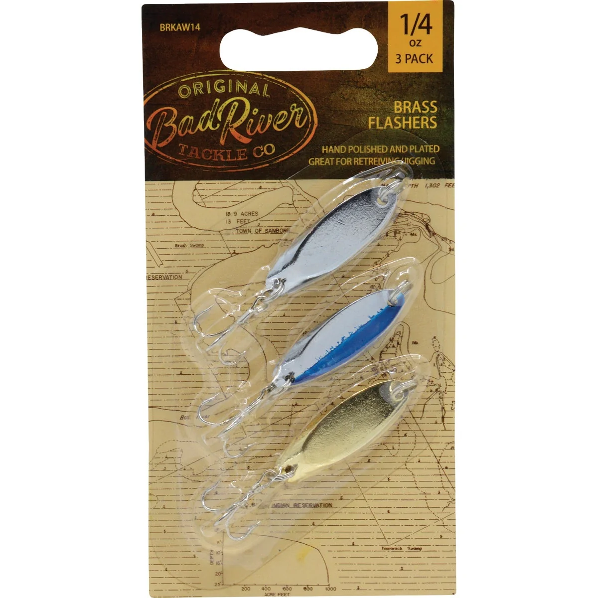 Reusable Bad River 1 4 Oz. Brass Flashers 3-Pack Original