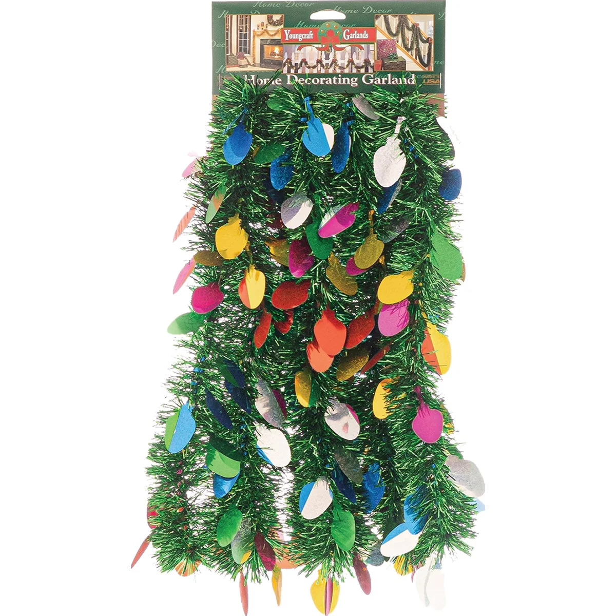Reliable FC Young 10 Ft. Green Garland with Light Bulbs Trendy