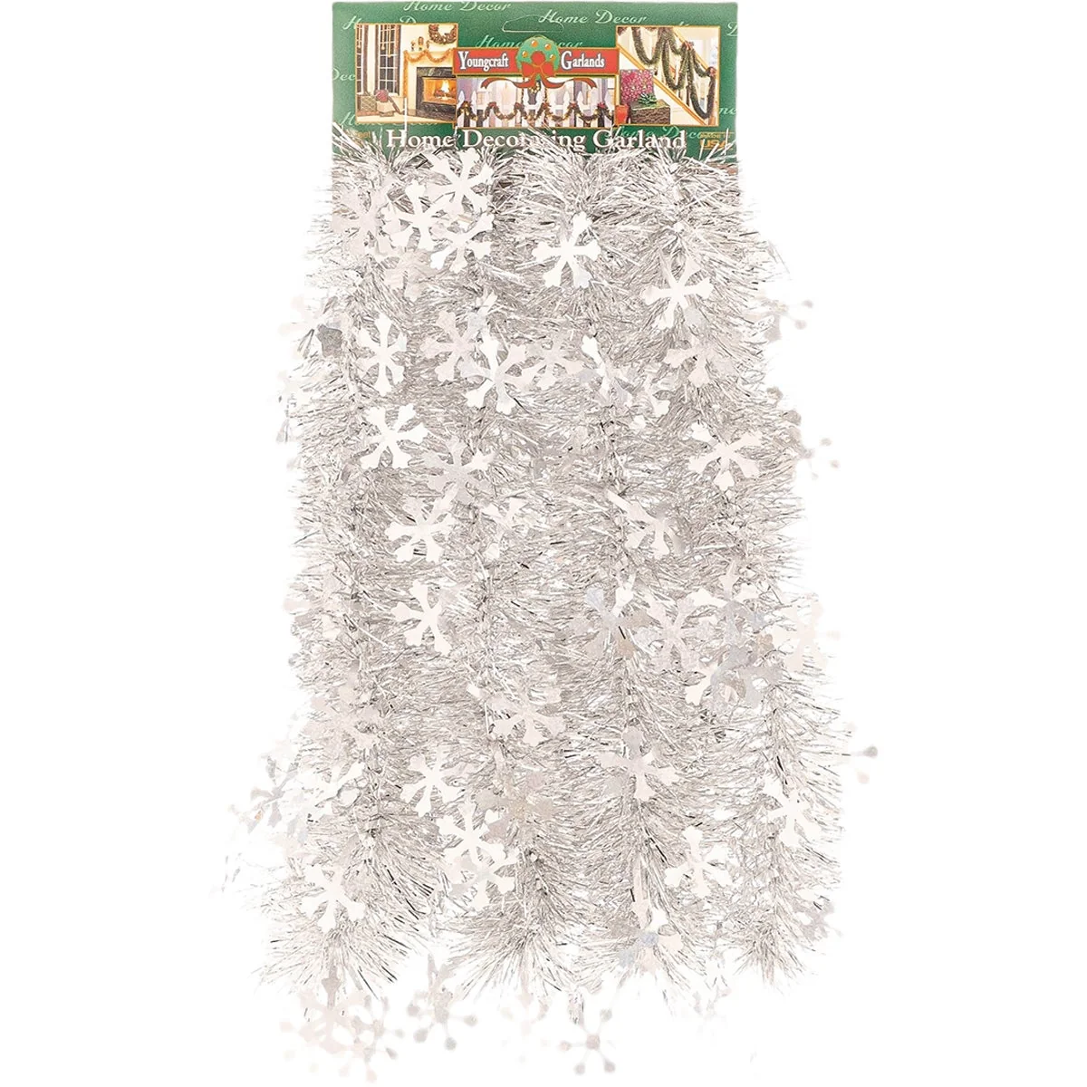 First-Class FC Young 10 Ft. Silver Snowflakes Garland Proven