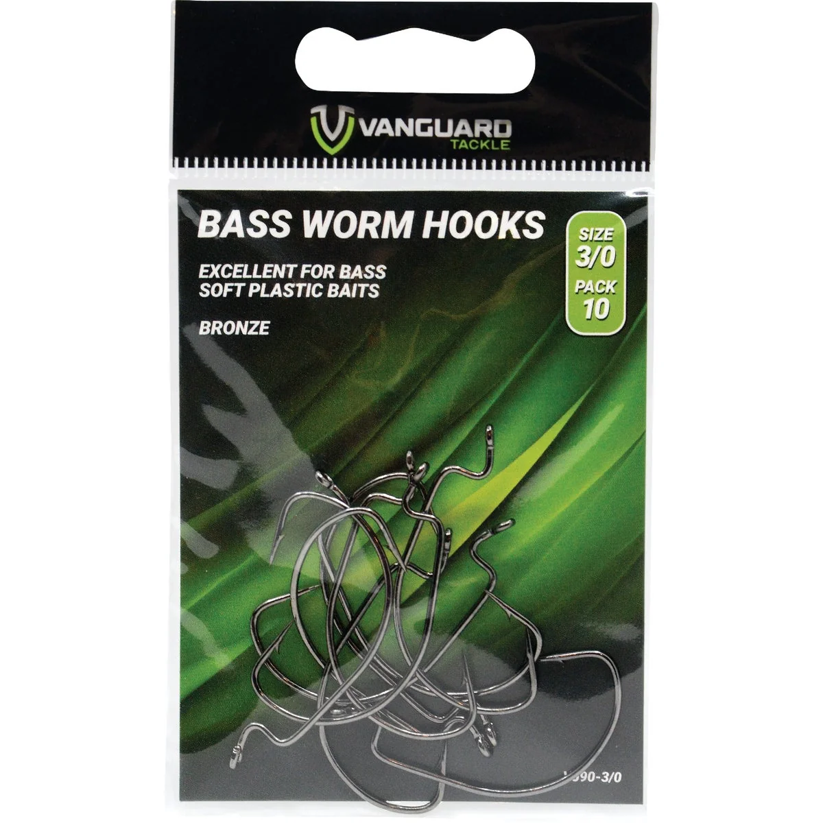 Flexible Vanguard Size 2 0 Bass Worm Hooks 10-Pack Responsible