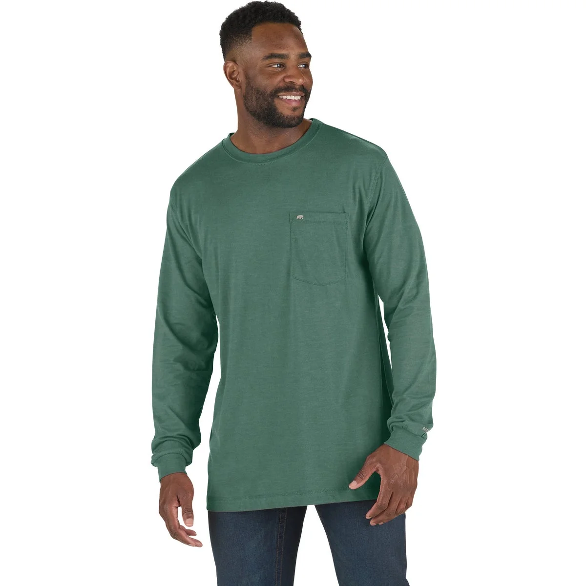 Recyclable Berne Performance Men's XL Pine Green Long Sleeve Pocket T-Shirt Soft