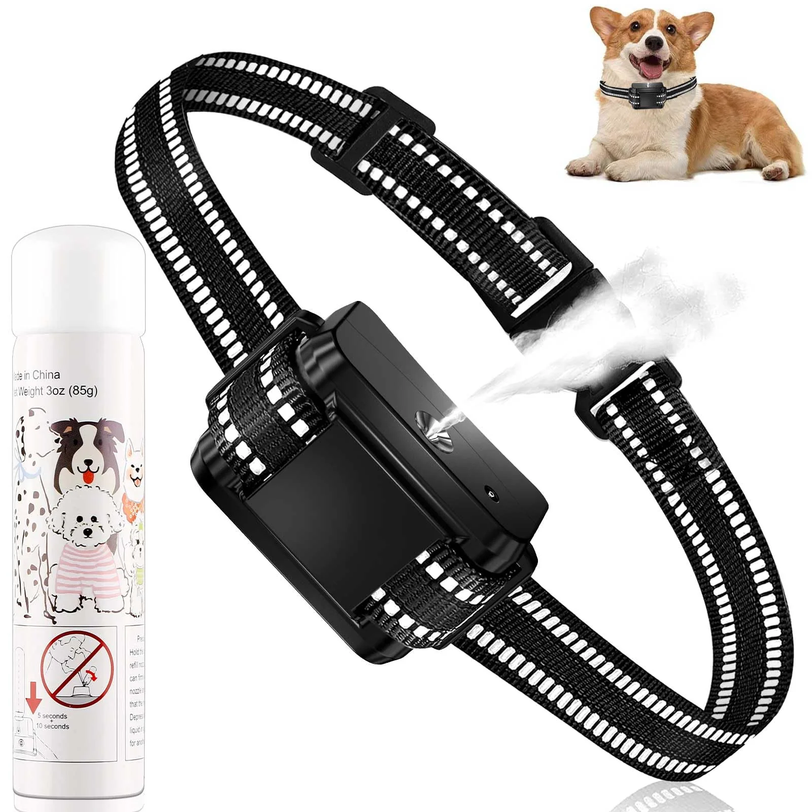 Minimalist Zylfexo Citronella Bark Collar - Adjustable Citronella Spray Collar for Dogs Level 2 Sensitivity Detailed