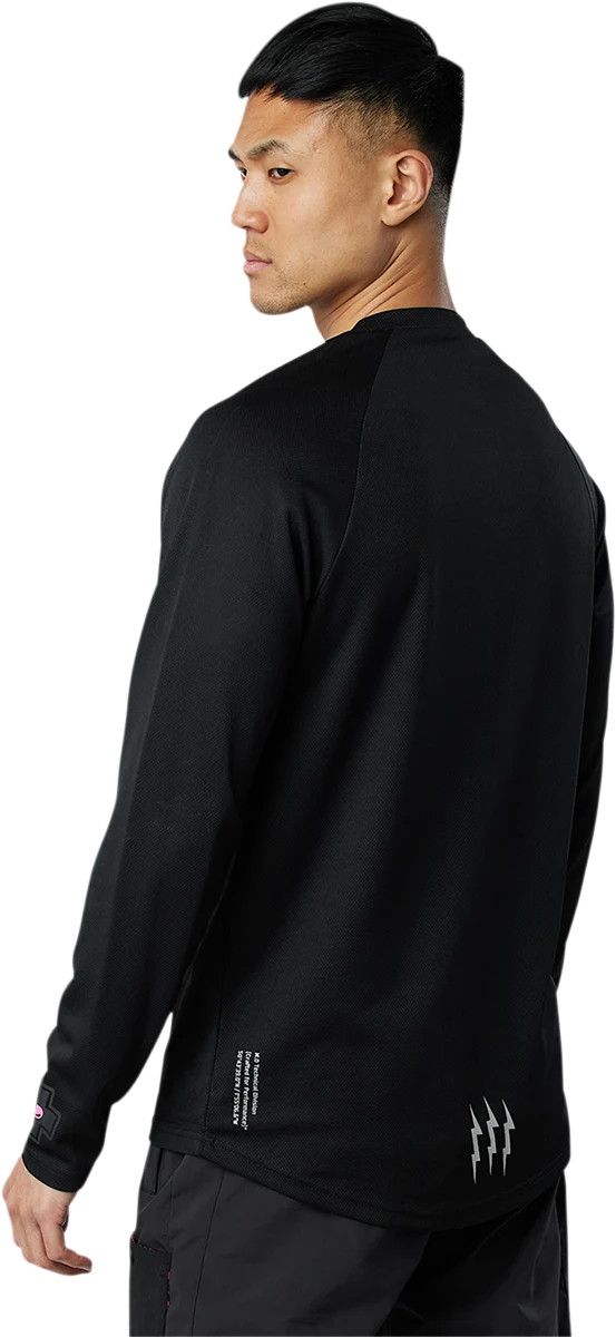 Certified MUC-OFF USA Riders Long-Sleeve Jersey - Black - Large 20367 Organic